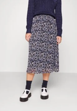 Vifalia Midi Skirt Ptt - A-Lijn Rok - Black/Blue