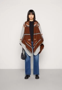 Vila Vicitrin Poncho - Poncho - Cement -Dames 4f762c5d32ff4b32a504c8c15d2e8203