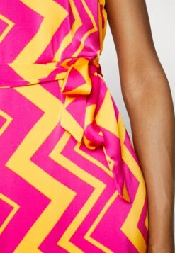Vila Vihula V Neck Short Dress- Jurk - Pink Yarrow/Orange Graphic -Dames 5073508243384967ab62ce17fe49babf
