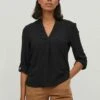 Vila Mit 3/4 Armeln V Ausschnitt - Blouse - Black