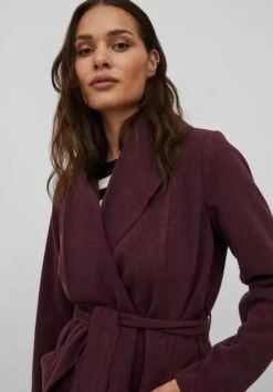 Vila Viapple- Halflange Jas - Bordeaux/Brown -Dames 5263560bfe1040298f558a8b58f07904