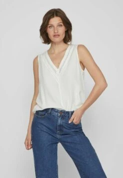 Vila Mit V-Ausschnitt Ärmelloses - Top - Cloud Dancer