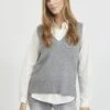 Vila Viril V-Neck- Top - Medium Grey Melange -Dames 5475f776e17e4ba4a78cf18bf01aa6aa