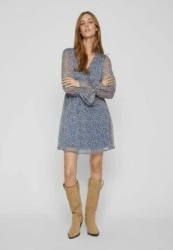 Vila DottaL/S - Jurk - Federal Blue -Dames 5a0eb977f4444966adb109fe085a0a98