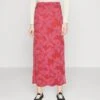 Vila Vikami Midi Skirt - A-Lijn Rok - Mars Red/Pink -Dames 5b4700335a8c4f0bb30c60df3c0bb9ea