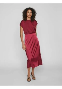 Vila High Waist - A-Lijn Rok - Beet Red -Dames 60a4b728779446dfa1b5367832437c7e