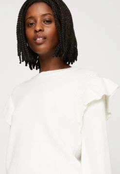 Vila Viril O Neck Flounce - Trui - White Alyssum -Dames 64b10daeb16243e592fefc477a6cb61c