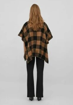 Vila High Neck Karo - Poncho - Toasted Coconut -Dames 65c32138039d45e58bc7865fbf26d796