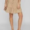 Vila High Waist - A-Lijn Rok - Savannah Tan