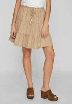 Vila High Waist - A-Lijn Rok - Savannah Tan