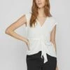 Vila Vorn Geknotetes - Blouse - Cloud Dancer -Dames 6699d21f36524a73aff720df07914eab