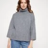 Vila Vihailey Rollneck 7/8 Sleeve- Trui - Medium Grey Melange 2 Vila Vihailey Rollneck 7/8 Sleeve- Trui - Medium Grey Melange -Dames 695432006e8b4b7f8815a19054a5fa14