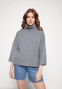 Vila Vihailey Rollneck 7/8 Sleeve- Trui - Medium Grey Melange