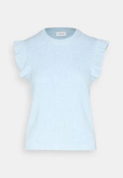Vila Viril Flounce - Noos - T-Shirt Print - Kentucky Blue Melange -Dames 6a206ad2c5c8412aaf8f6ff9b706c013