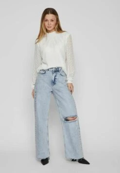 Vila Langarm High Neck - Blouse - Snow White
