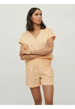 Vila Kurzen Ärmeln- T-Shirt Print - Apricot Ice