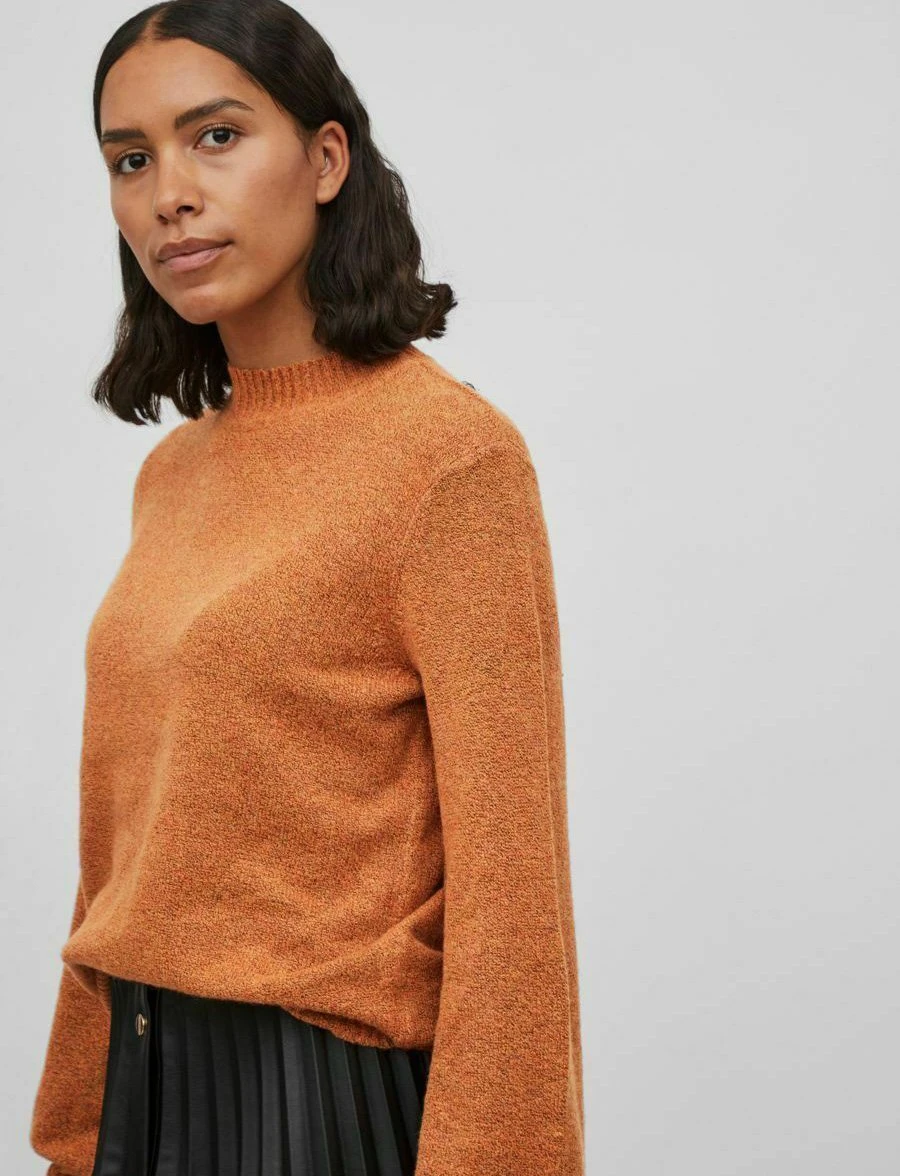 Vila Ballonärmel - Trui - Burnt Orange 6 Vila Ballonärmel - Trui - Burnt Orange - Afbeelding 4