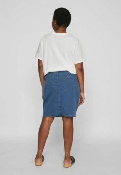 Curve- Kokerrok - Light Blue Denim -Dames 6e0a383827c846c5a9275737297e2fbc