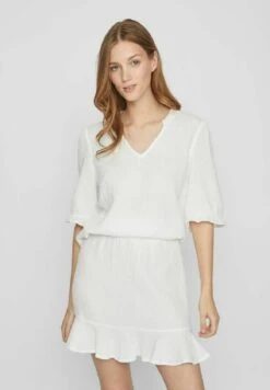 Vila V-Ausschnitt - Blouse - Cloud Dancer