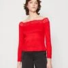 Vila Vibe Off Shoulder - Longsleeve - Flame Scarlet