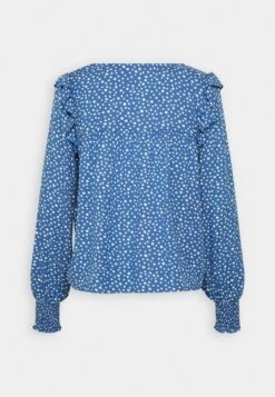 Vila Vipil Oma O Neck - Blouse - Federal Blue/Cloud Dancer -Dames 71674fd49d634b0d9f646df751bc3529
