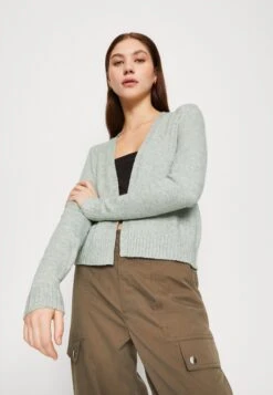 Vila Viril Short Cardigan - Vest - Green Milieu Melange -Dames 72fade8e8377426182a1596bacc86960