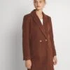 Vila Vipoku Button Coat - Mantel - Chocolate Fondant
