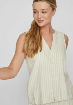 Vila Ärmellose - Blouse - Super Light Natural Melan -Dames 73690633f15046f6a798dd95b2de787d