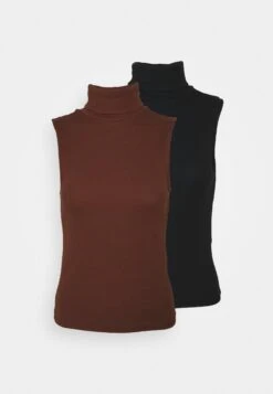Vila Vifelia 2 Pack - Top - Black/Chocolate -Dames 73ea2716b0a2402cb5c17fc8b2af1a27