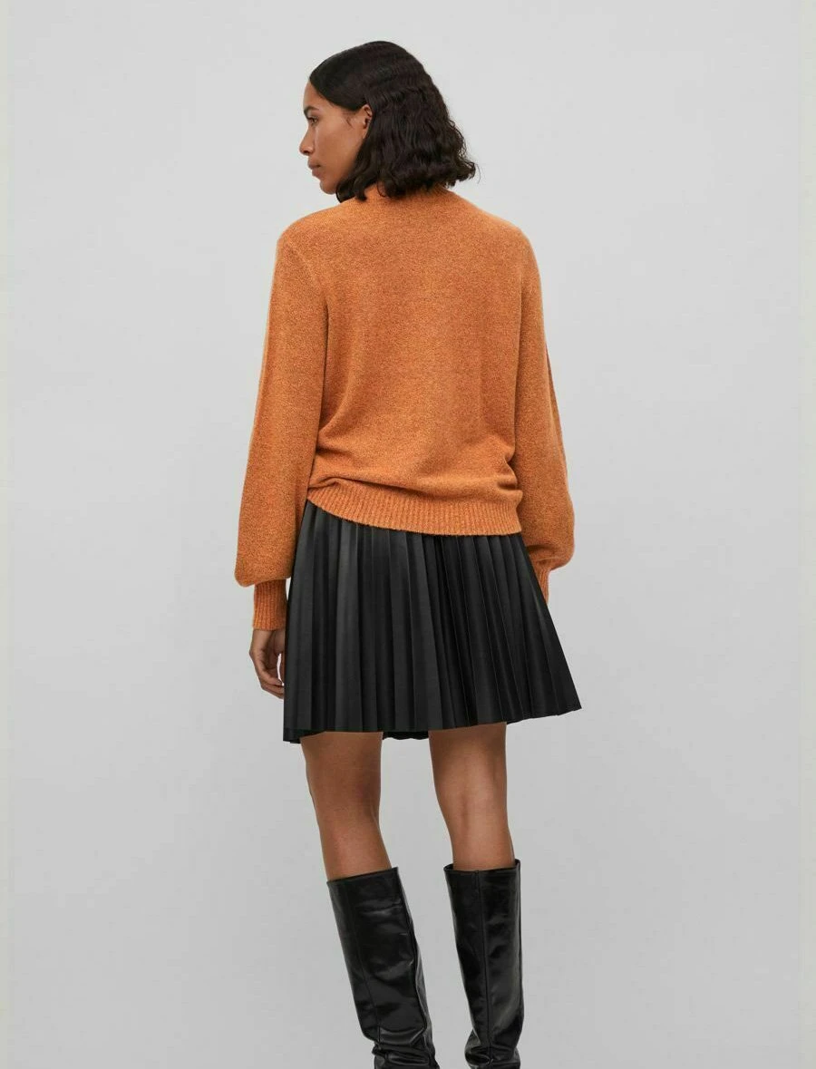 Vila Ballonärmel - Trui - Burnt Orange 5 Vila Ballonärmel - Trui - Burnt Orange - Afbeelding 3