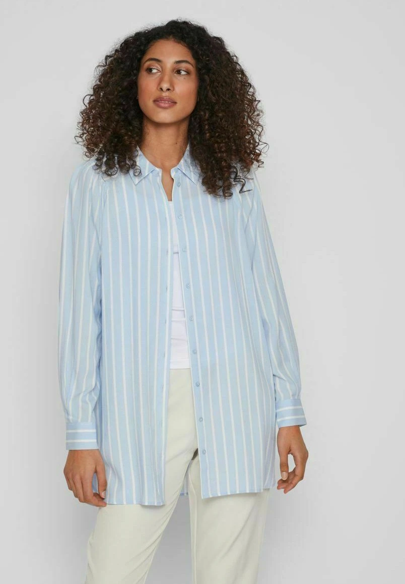 Vila Langes Gestreiftes - Overhemdblouse - Kentucky Blue 3 Vila Langes Gestreiftes - Overhemdblouse - Kentucky Blue