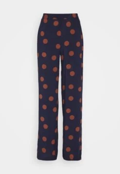 Vila Virosa Wide Pant - Broek - Navy/Brown -Dames 79c4efa8a8984c90a55443f11c34c4be