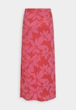 Vila Vikami Midi Skirt - A-Lijn Rok - Mars Red/Pink -Dames 7a17388e3ac04fabaa11d650bf1e584e