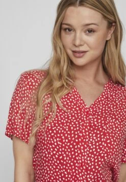 Vila Kurzärmeliges - Blousejurk - Mars Red -Dames 7b3acb8486704777891fb865f8b60489