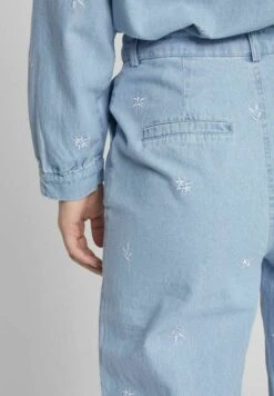 Vila High Rise Bestickte - Straight Leg Jeans - Light Blue Denim -Dames 7c8450d570ad4929809e7f8529f016d1