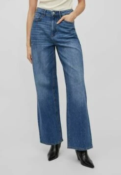Vila Wide Fit High Waist - Flared Jeans - Medium Blue