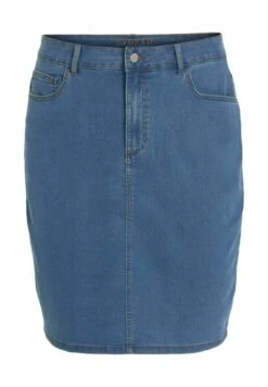 Curve- Kokerrok - Light Blue Denim -Dames 7ed3da0fe2264084b71e46ffb2aa4e54