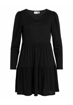 Vila Mit Langen Ärmeln Kurzes - Gebreide Jurk - Black -Dames 801bad017dab407db92cb520d64edaa8