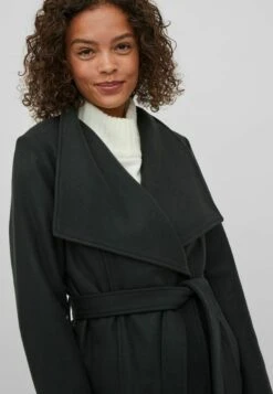 Vila Halflange Jas - Darkest Spruce -Dames 832edcd348ab4054a91da35467e43a8f