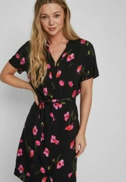 Vila Kurzärmeliges - Blousejurk - Black -Dames 843ffafcfcd842e195d8ecd522788c62