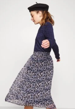 Vifalia Midi Skirt Ptt - A-Lijn Rok - Black/Blue -Dames 85d34c4cb17e4e13b456df8ac18d04bc