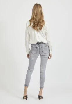 Vila Slim Fit Jeans - Light Grey Denim -Dames 875e61ea8b12401a98a8b7b595317807