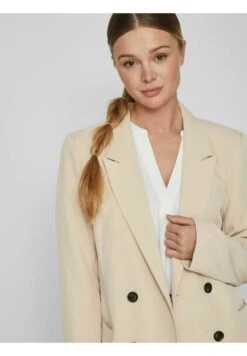 Vila Langer - Halflange Jas - Cement -Dames 88381713e4114d3e9b665e331ae06bef