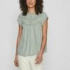Vila Mit Angeschnittenen Ärmeln - Blouse - Green Milieu -Dames 89f3a990aa484a678d7875e32efa2c43