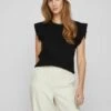 Vila Viril Flounce - Noos - T-Shirt Print - Black -Dames 8b34fb2945854e828854b6d26e867061