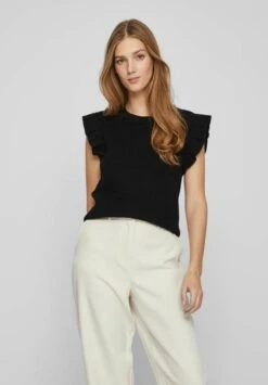 Vila Viril Flounce - Noos - T-Shirt Print - Black