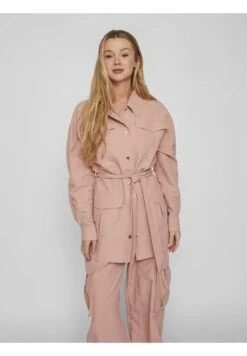 Vila Tie Waist Utility - Halflange Jas - Misty Rose