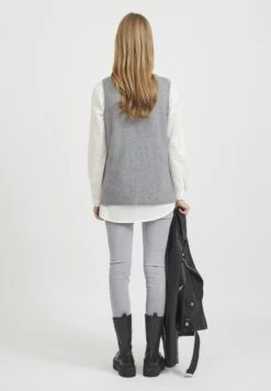 Vila Viril V-Neck- Top - Medium Grey Melange 11 Vila Viril V-Neck- Top - Medium Grey Melange -Dames 8d25fc8e3ccf4a1f87b669d1f2599845