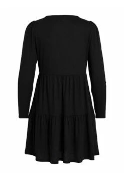 Vila Mit Langen Ärmeln Kurzes - Gebreide Jurk - Black -Dames 8db1f524cc3e4180b386cc1338e9930b