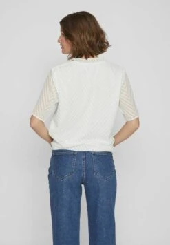 Vila Mit Kurzen Ärmeln High Neck - T-Shirt Print - Cloud Dancer -Dames 901cf8fb84a643c9b2d929fafe333baa